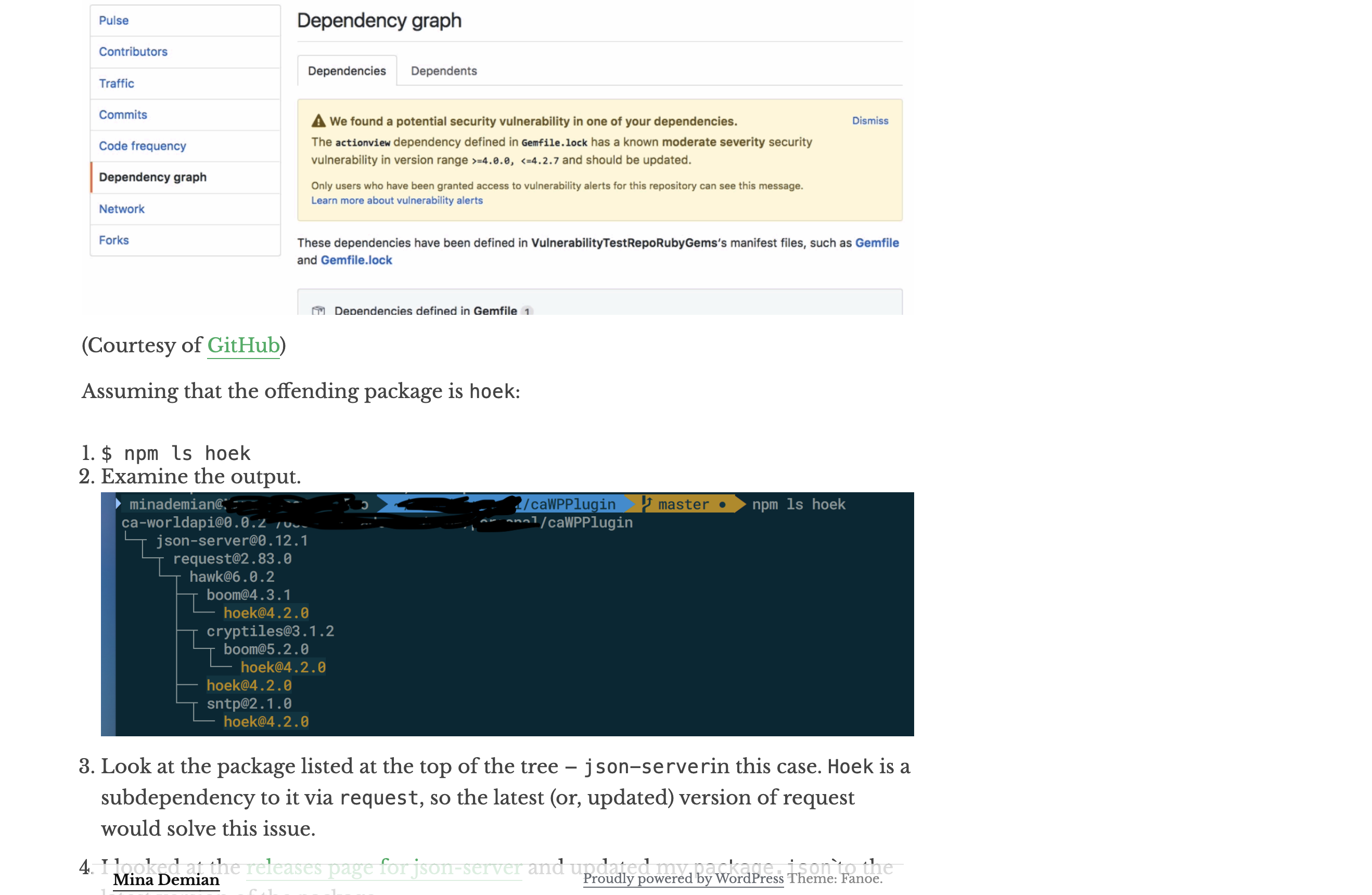 Addressing GitHub's Vulnerability Warning in Your Code Repository
